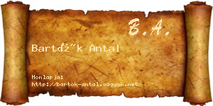 Bartók Antal névjegykártya