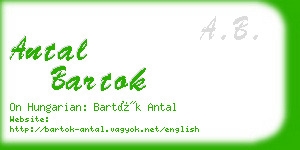 antal bartok business card